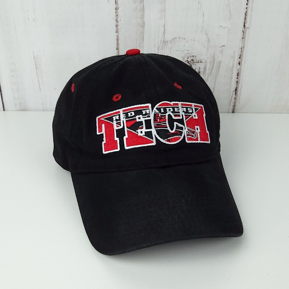Texas Tech Hat Red Raiders Cap Red Black Strapback The Game Cotton Adjustable